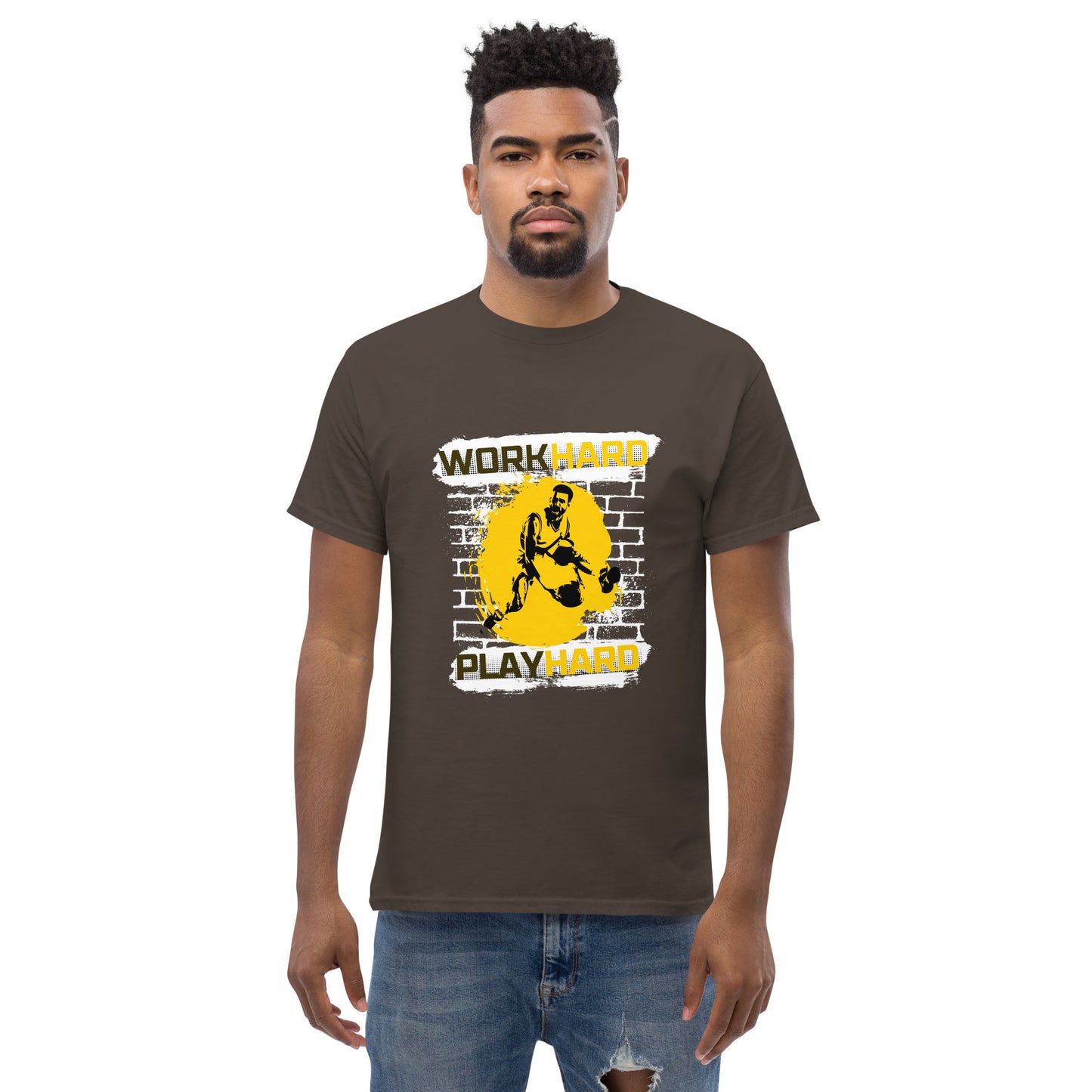 "Work Hard, Play Hard" Basketball True Classic Tee (regular weight)