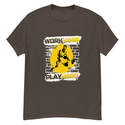 "Work Hard, Play Hard" Basketball True Classic Tee (regular weight)