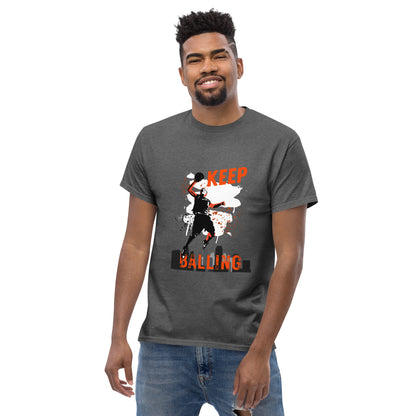 "Keep Balling" Basketball (dark) True Classic Tee (regular weight)