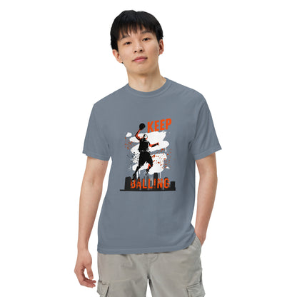 "Keep Balling" Basketball (dark) True Classic Tee (heavy weight)