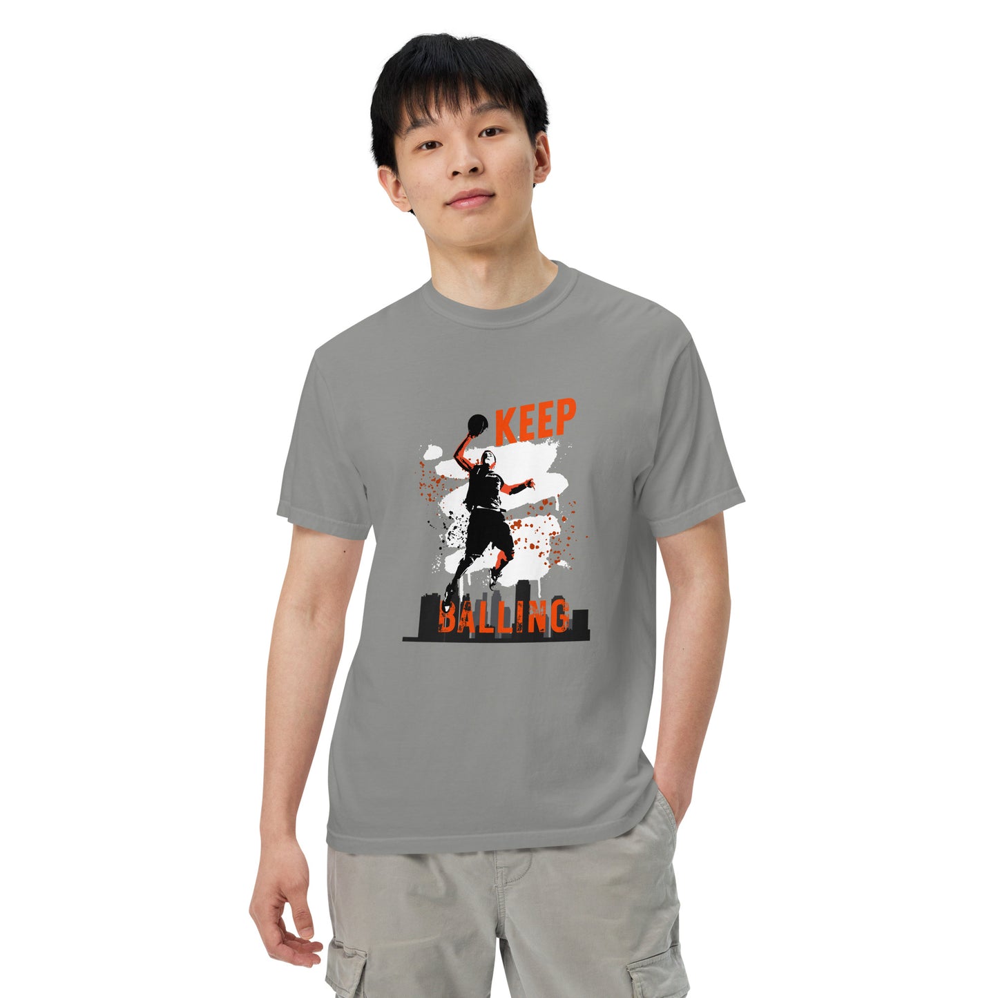 "Keep Balling" Basketball (dark) True Classic Tee (heavy weight)