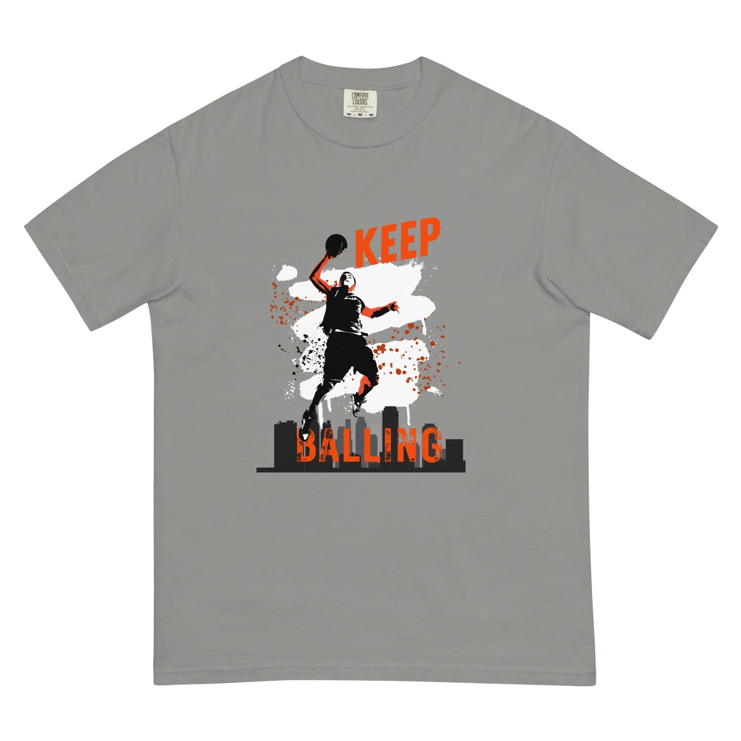 "Keep Balling" Basketball (dark) True Classic Tee (heavy weight)