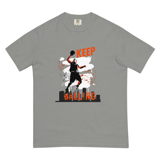 "Keep Balling" Basketball (dark) True Classic Tee (heavy weight)