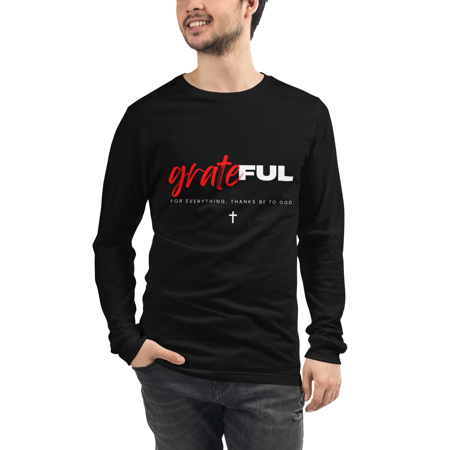 "Grateful" (Dark) Long Sleeve T Shirts