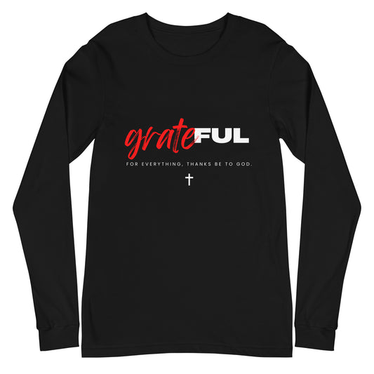 "Grateful" (Dark) Long Sleeve T Shirts