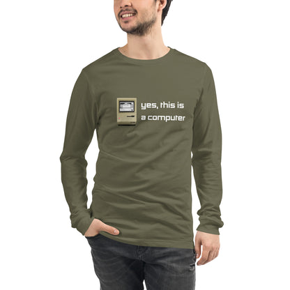 "Yes, this is a Computer" (Dark) Long Sleeve T Shirts