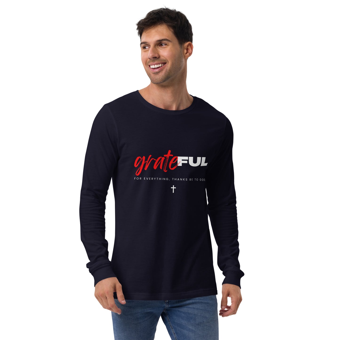 "Grateful" (Dark) Long Sleeve T Shirts