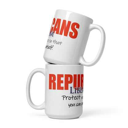 "Liberals Protect Liberties" Ceramic Mugs